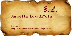 Barasits Lukrécia névjegykártya